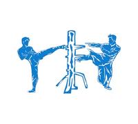 Stickers lettrage Logo du Wing Chun Kung Fu 30x48.9cm N'abîme pas le mur Bleu