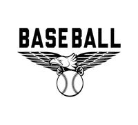 Stickers lettrage Mascotte d'aigle de balle de fan de sport de baseball 32x48.3cm Imperméable Noir