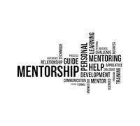 Stickers lettrage Mentorat en nuage de mots 30x51.9cm Décoration de carrosserie Noir