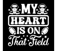 Stickers lettrage Mon cœur est sur ce terrain 54.6x57.2cm N'abîme pas le mur Blanc