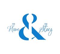 Stickers lettrage Notre maison Notre histoire Lettrage Mots vivants 54x90.8cm Culture du tatouage Bleu