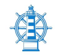 Stickers lettrage Phare Nautique Marin Plage Mer Volant 72x78.5cm Étanche Bleu