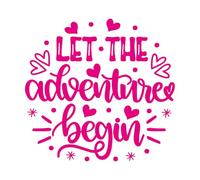 Stickers lettrage Que l'aventure commence ! Saint-Valentin, mon amour, sois à moi ! 54.6x57.3cm Décoration artistique RoseRouge