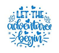 Stickers lettrage Que l'aventure commence ! Saint-Valentin, mon amour, sois à moi ! 67.2x70.6cm Personnalisation Bleu