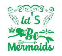 Stickers lettrage Que les sirènes soient 42x42.5cm Décoration de magasin Vert