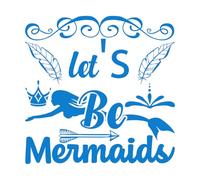 Stickers lettrage Que les sirènes soient 54.6x55.3cm Plusieurs tailles disponibles Bleu