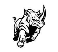 Stickers lettrage Rhinocéros Rhino Animal tribal 51x65.2cm Auto-adhésif Noir