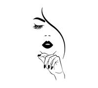 Stickers lettrage sex-appeal Femme Lèvres et Ongles Salon Institut de Beauté Spa Coiffure Maquillage Studio de Mode Boutique 50.4x113.8cm Peinture murale artistique Noir