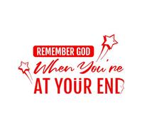 Stickers lettrage Souviens-toi de Dieu 47.6x84.8cm Installation facile Rouge