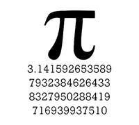 Stickers lettrage Symbole Pi École de sciences Mathématiques 34x42.3cm Stickers pour vitres Noir