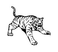 Stickers lettrage Tigre, animal prédateur 36x39.6cm Plusieurs tailles disponibles Noir