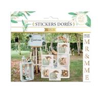 Stickers lettres dorees "mr & mme"