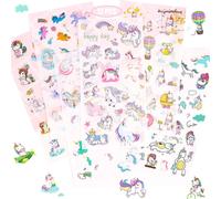 Stickers Licorne,Autocollant Scrapbooking Licorne,Autocollants Enfants Fille,Petit Gommettes Autocollantes Pour Diy Ordinateur Portable,Scrapbook,Papeterie,300+ Motifs,17,4cm X 9,Cm