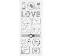 stickers Love argent 10 x 24 cm 14 pièces