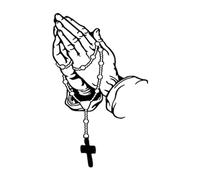 Stickers mains priantes - Autocollant tendance pour carrosserie de voiture - Décoration de carrosserie - Chapelet