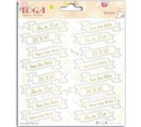 Stickers Mariage Save the date - 15 x 15 cm - Toga Multicolore G