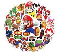 stickers mario 50pcs/lot autocollant luigi jeu video enfant décoration loisir créatif anniversaire cadeau étoile super waterproof