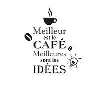 Stickers Meilleures Café - 1 Planche 20 x 70 cm