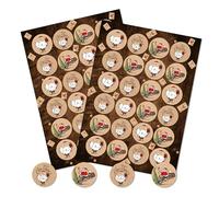 Stickers Merry Christmas, 48 pièces: autocollants père Noël ronds, étiquettes cadeaux autocollantes, gommettes scrapbooking, petit sticker décoratif pour paquets et cartes festives, Ø 4 cm