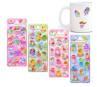 Stickers Mignons,Autocollants 3D Glace Pailletés Imperméables | Sticker Enfant Nourriture Décalcomanie Carnet | Pour Trousse Journal Tasse Bagage Bouteille D'Eau Ordinateur Tablette Filles Garçons