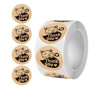 Stickers Mignons de Remerciement - Rouleau de 500 Pièces,Design Chat Amusant - Pour Restaurant, École, Salle de ureau, Enseignant, Étudiant