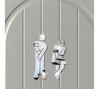 Stickers miroirs figures WC homme - femme