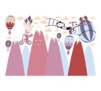 Stickers montagnes scandinaves animaux libres dans l'air