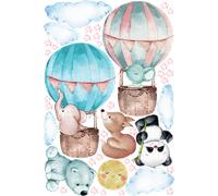 Stickers montgolfières et animaux parmis les étoiles