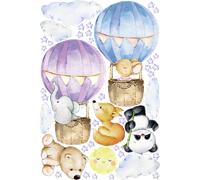 Stickers montgolfières et les animaux joyeux