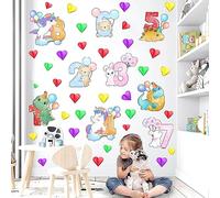 Stickers Mural Lumineux Chiffre et Licornes/Dinosaure/Lapin/Ourse, Lumineuses Wall Stickers Ballon, Autocollant Mural Fluorescent, Phosphorescentes Stickers Muraux Cadeau pour D'enfants Garçons Fille