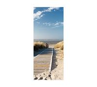 Stickers Mural Porte 3D Poster Autocollant Porte Trompe l'oeil Auto-adhésif Vinyle Affiche De Porte Stickers Photo Chambre Salle De Bain Papier Peint Art Décor 93x205 cm Mer