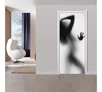 Stickers Mural Porte 3D Poster Autocollant Porte Trompe l'oeil Auto-adhésif Vinyle Affiche De Porte Stickers Photo Chambre Salle De Bain Papier Peint Art Décor 73x205 cm Salle de Bain & Femme