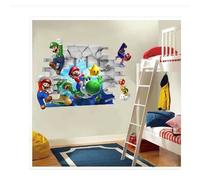 Stickers mural - Super Mario Bros - 65x48 cm - Vinyle - Multicolore - Décoration enfant