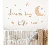 Stickers Muraux,15 Pièces Décoration Murale,Autocollant Mural,Dream big Little One Autocollant Mural,Deco Stickers,Autocollant fenêtre,Lune et étoiles,pour Décoration de Murale