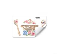 Stickers muraux 20 x 30 cm en PVC floral - Design moderne - Facile à enlever - Pour cuisine, chambre à coucher, salon