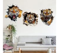 Stickers Muraux 3 Tigres Autocollant Mural Sticker Mural Pour Chambre Salon Mur,Autocollant Decoratif Mural, Chambre Enfants Bébé Pépinière,Decoration