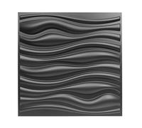 Stickers Muraux 3d 30x30cm Mode Simple Lignes Décoratives 3D Panneaux Muraux Diamant Design Papier Peint Mural Carrelage-Panneau-Moule Sticker(A-Matte black)