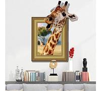 Stickers muraux 3D Animaux Amovibles, Autocollants Mignons d'art Mural Animaux cacrtoon, Autocollant de fenêtre créatif pour la décoration de Salon d'enfants (4)