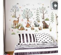 Stickers muraux 3D animaux de la forêt 76,2 x 139,7 cm en PVC pour chambre