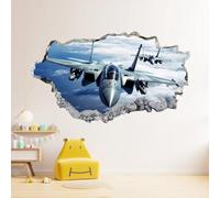 Stickers Muraux 3D Avion Décoration De La Maison Amovible De Tatouage Mural Ciel Nuages Décalcomanies Art Pour Bébé Pépinière Fille Garçon Enfants Chambre 112x75cm