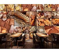 Stickers Muraux 3D Boulangerie Boulangerie Dessert Fond Chambre Autocollant Mural Décalcomanie Décor À La Maison Art Mural Papier Peint Peler Et Coller Amovible Salon Pépinière Décor 140(L) x70(H) cm