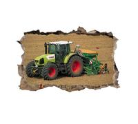 Stickers Muraux 3D Smashed Murales Tracteur Autocollants de sol en vinyle imperméables amovibles Art pour chambre salon salle de bain porte bureau pépinière décoration murale 50x75cm