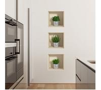 Stickers muraux 3D | Sticker Mural Autocollant effet 3D herbes - Stickers adhésifs 3D Chambre Salon Trompe l'oeil - 40x120cm