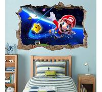 Stickers muraux - 3D Super Mario Bros Galaxy Autocollant En Vinyle Auto-Adhésif Wall Art Multi Taille - poster Tableaux muraux Déco 70x110cm