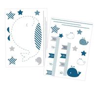 Stickers muraux en adhésif - blue baleine blanc TU
