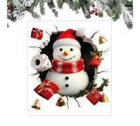 Stickers muraux amovibles de Noël - Père Noël amovible mignon décoration de maison de dessin animé | Décoration d'autocollants de Noël, pour maison, bureau, chambre, appartement, vacances