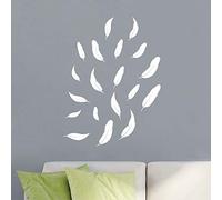Stickers muraux amovibles en Pvc plume blanche chambre salon canapé fond mur salle à manger décoration auto-adhésif 20 * 70 cm