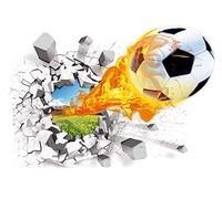Stickers muraux amovibles en vinyle pour chambre à coucher Motif football 3D
