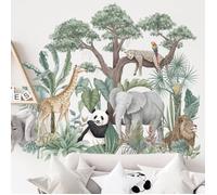 Stickers muraux animaux Afrique 30×90 cm, jungle géant, chambre bébé Label