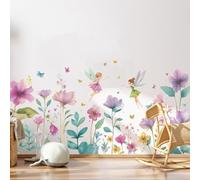 Stickers Muraux Animaux de la Jungle Arbre Fleurs de Cerisier Floral Branche Arbre Oiseaux Autocollants Muraux Décoration Murale Salon Chambre (Jardin Féerique)